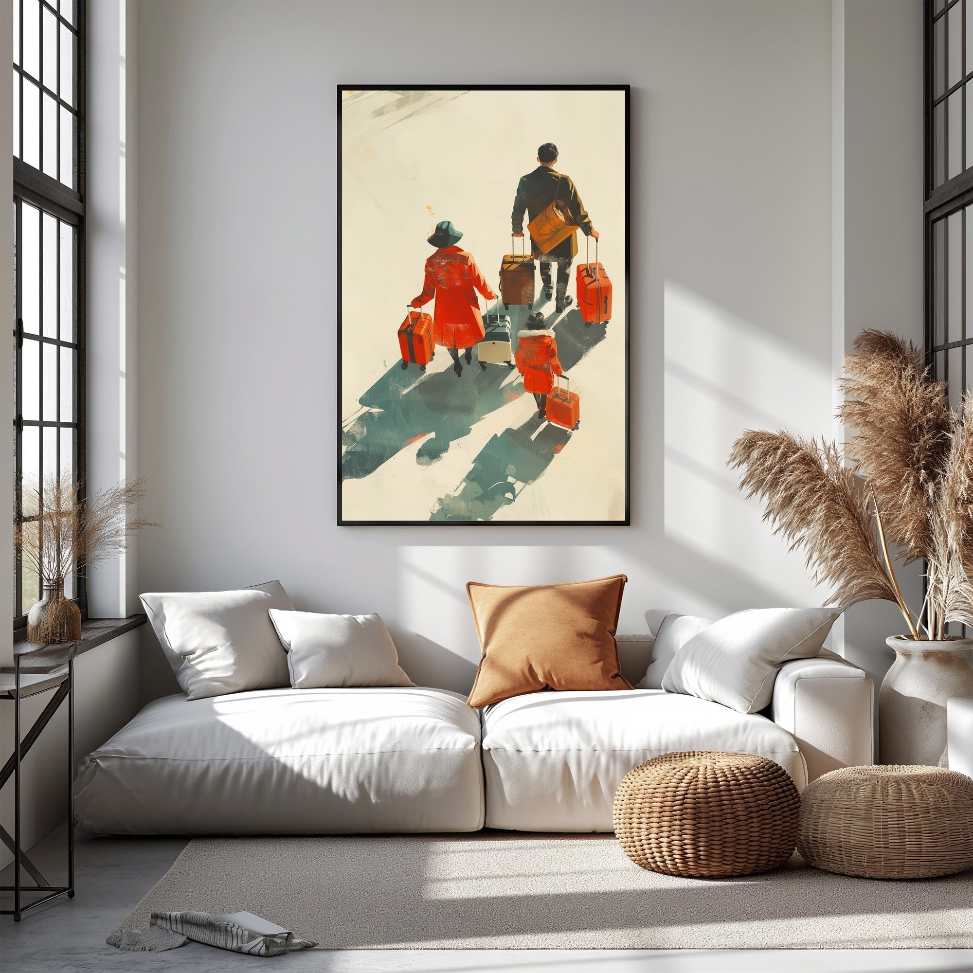 Couple With Luggage Wall Art