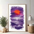 Dramatic Sunset Over The Ocean Wall Art