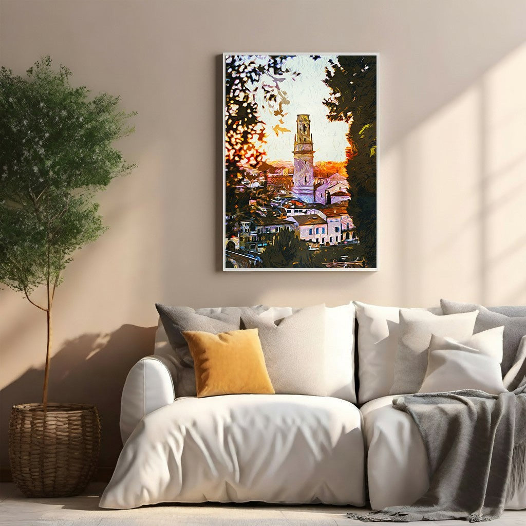 European Cityscape With Tower Wall Art
