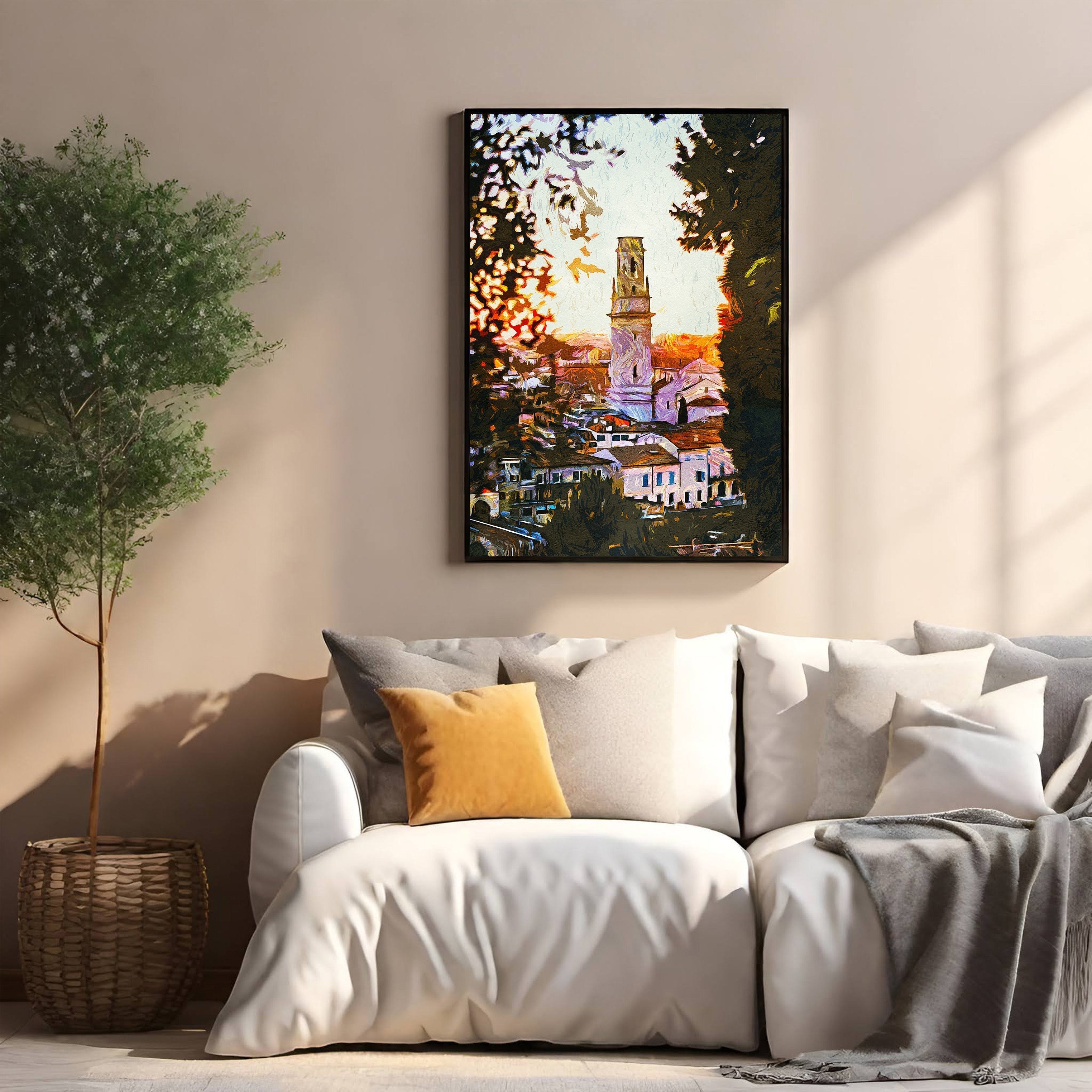 European Cityscape With Tower Wall Art