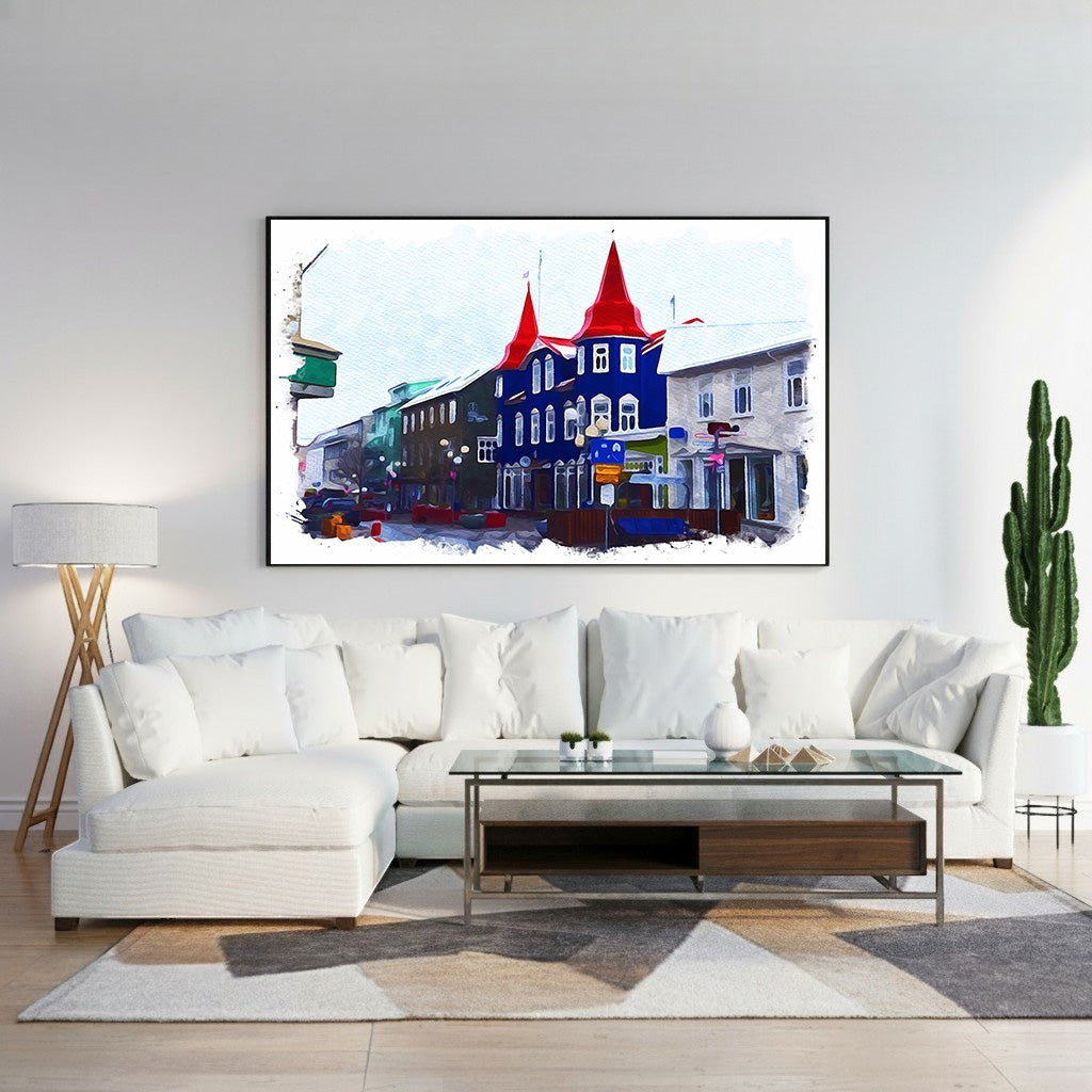 Colorful European Streetscape Wall Art