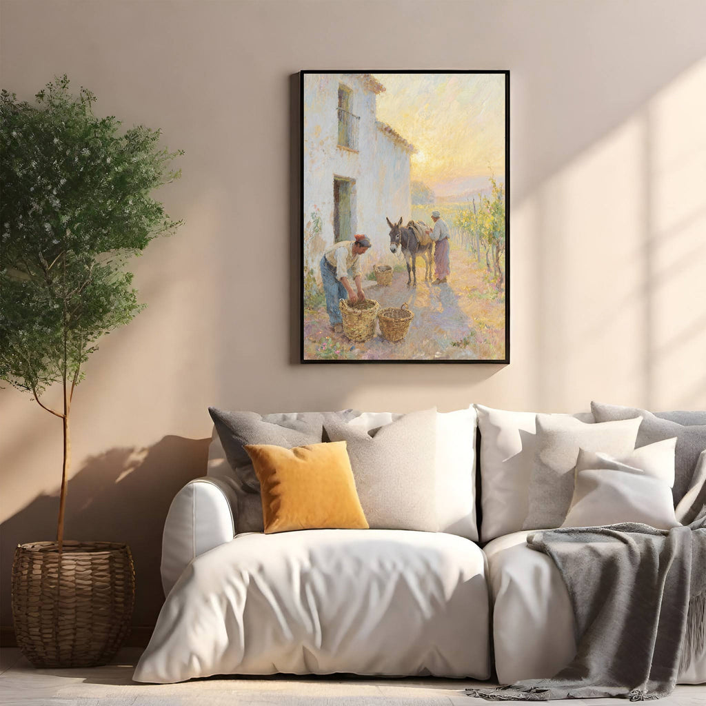 Rustic Farmhouse Scene With Donkey