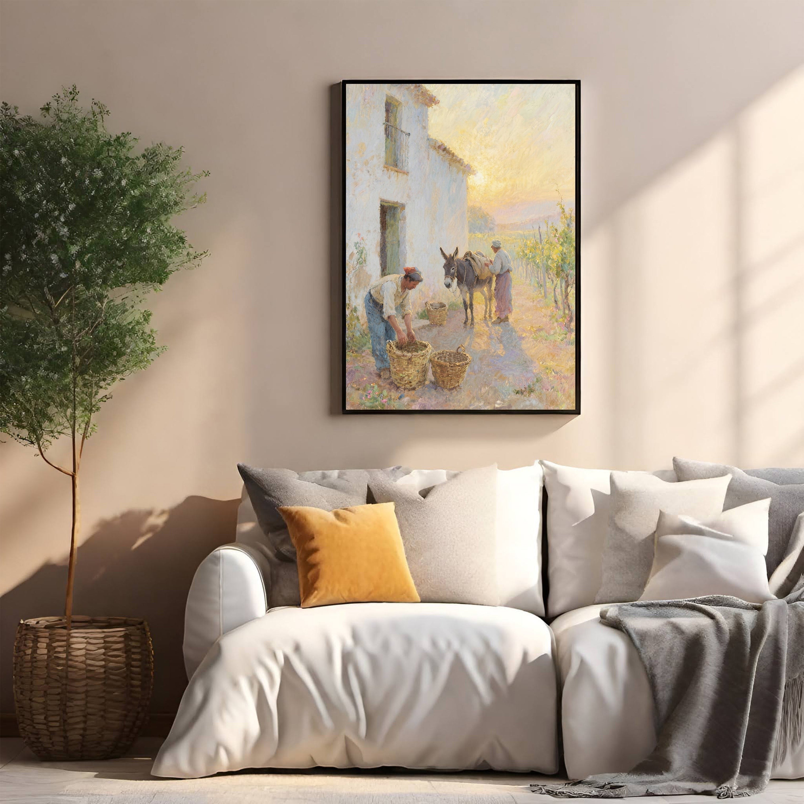 Rustic Farmhouse Scene With Donkey
