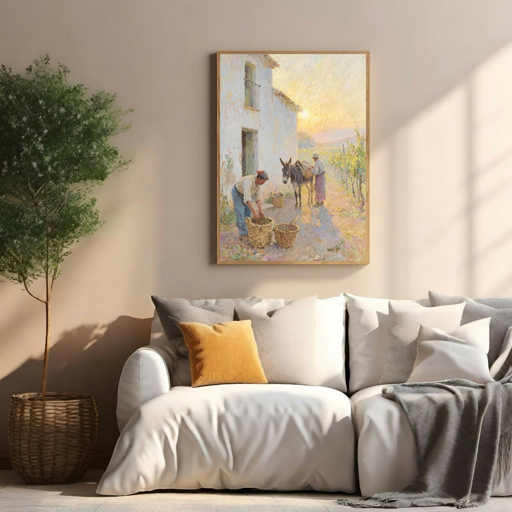 Rustic Farmhouse Scene With Donkey