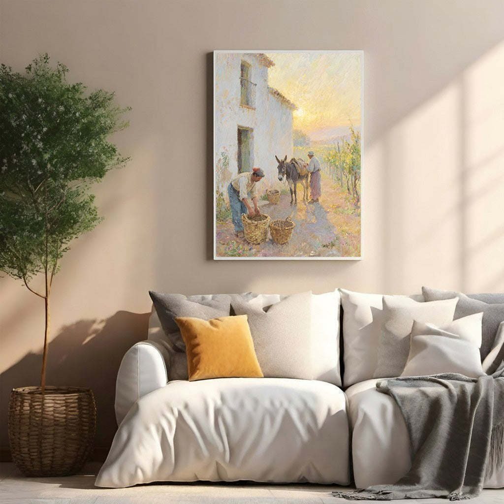 Rustic Farmhouse Scene With Donkey