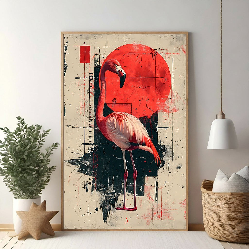 Flamingo Abstract Art Print