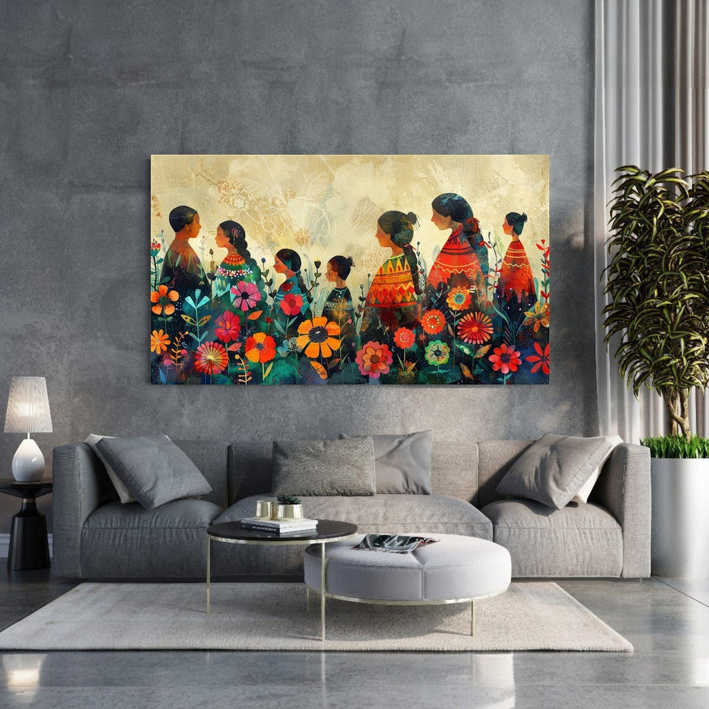 Vibrant Floral Figures Wall Art