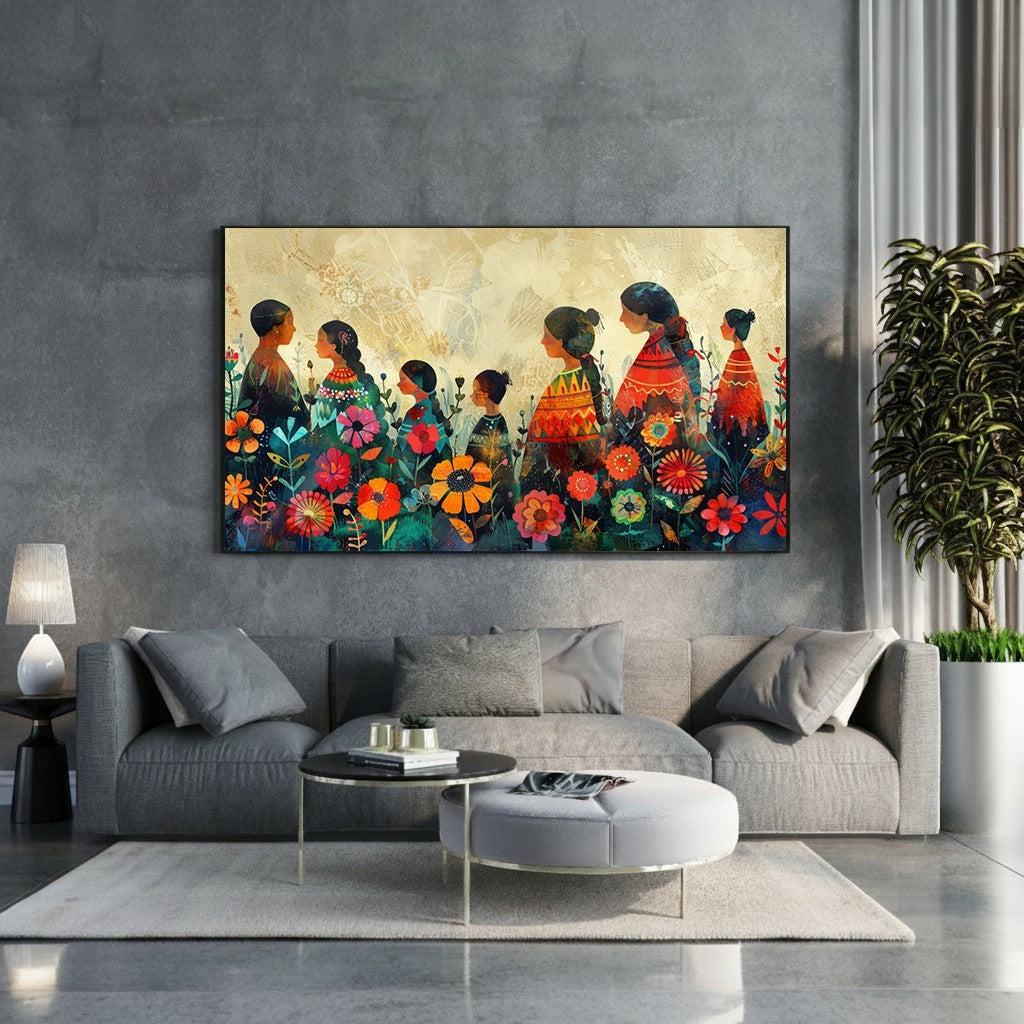 Vibrant Floral Figures Wall Art