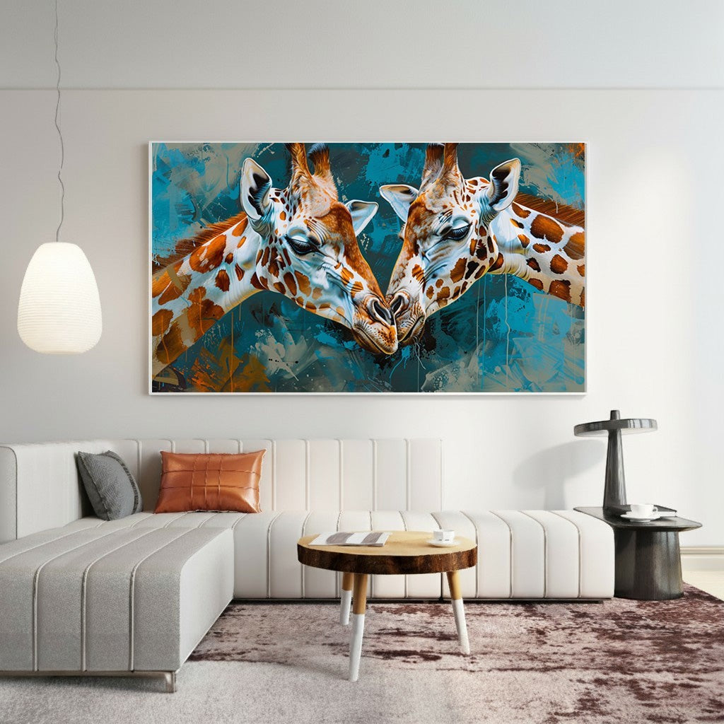 Giraffe Embrace Wall Art