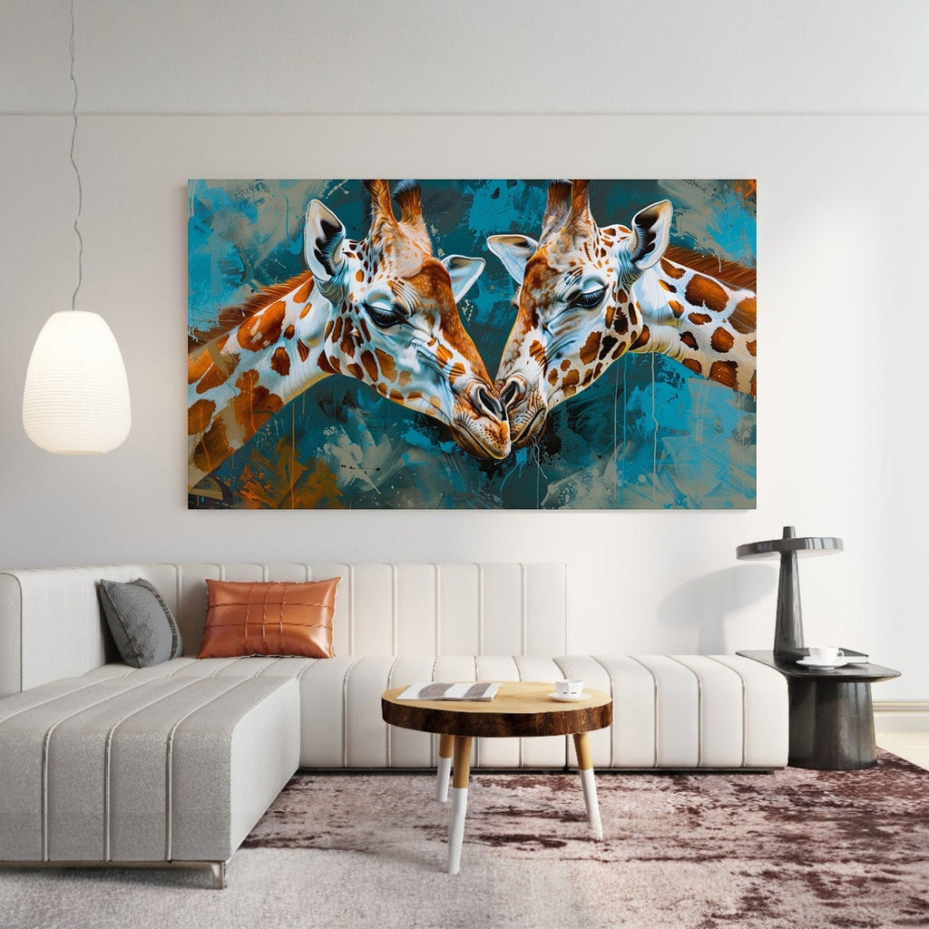 Giraffe Embrace Wall Art