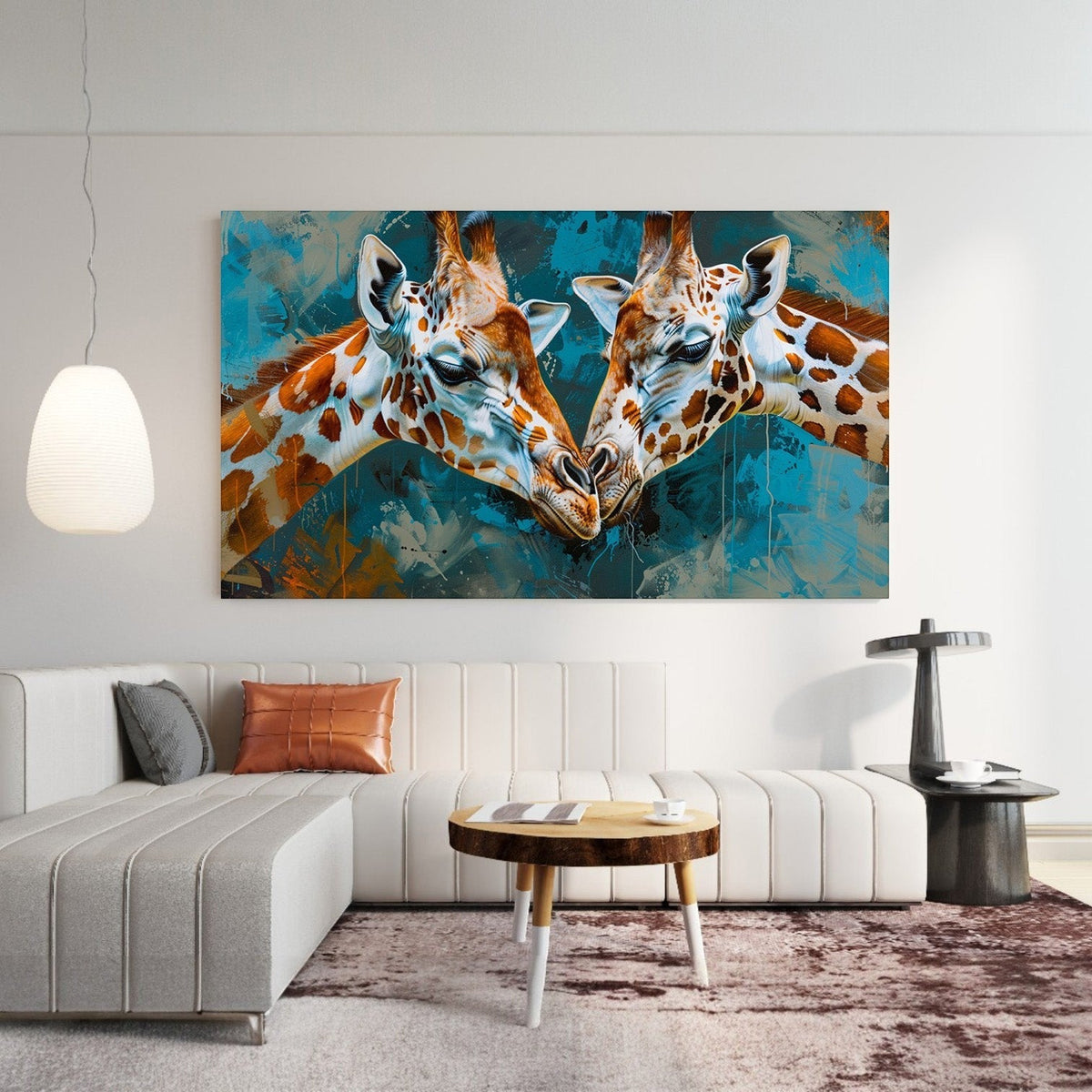Giraffe Embrace Wall Art