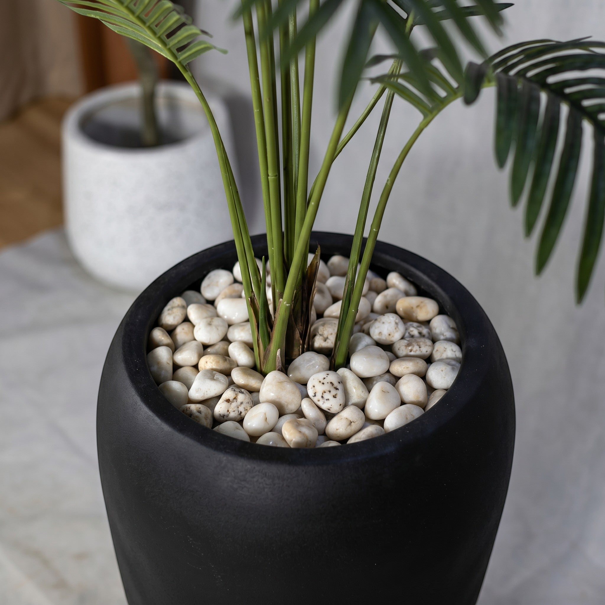 Large Faux Areca Palm Plant in Fiber Glass Pot
