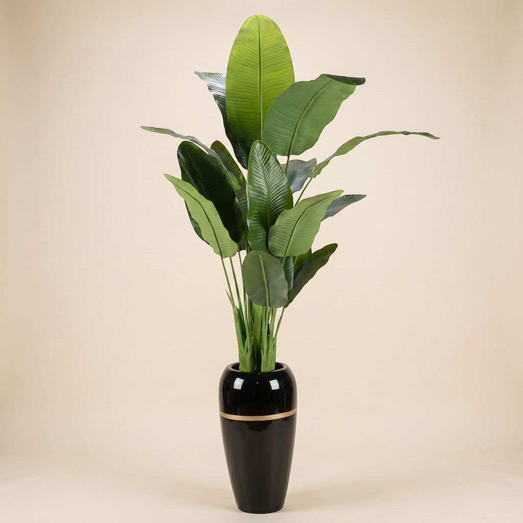 Large Faux Bird Of Paradise Plant In Fiber Glass Pot