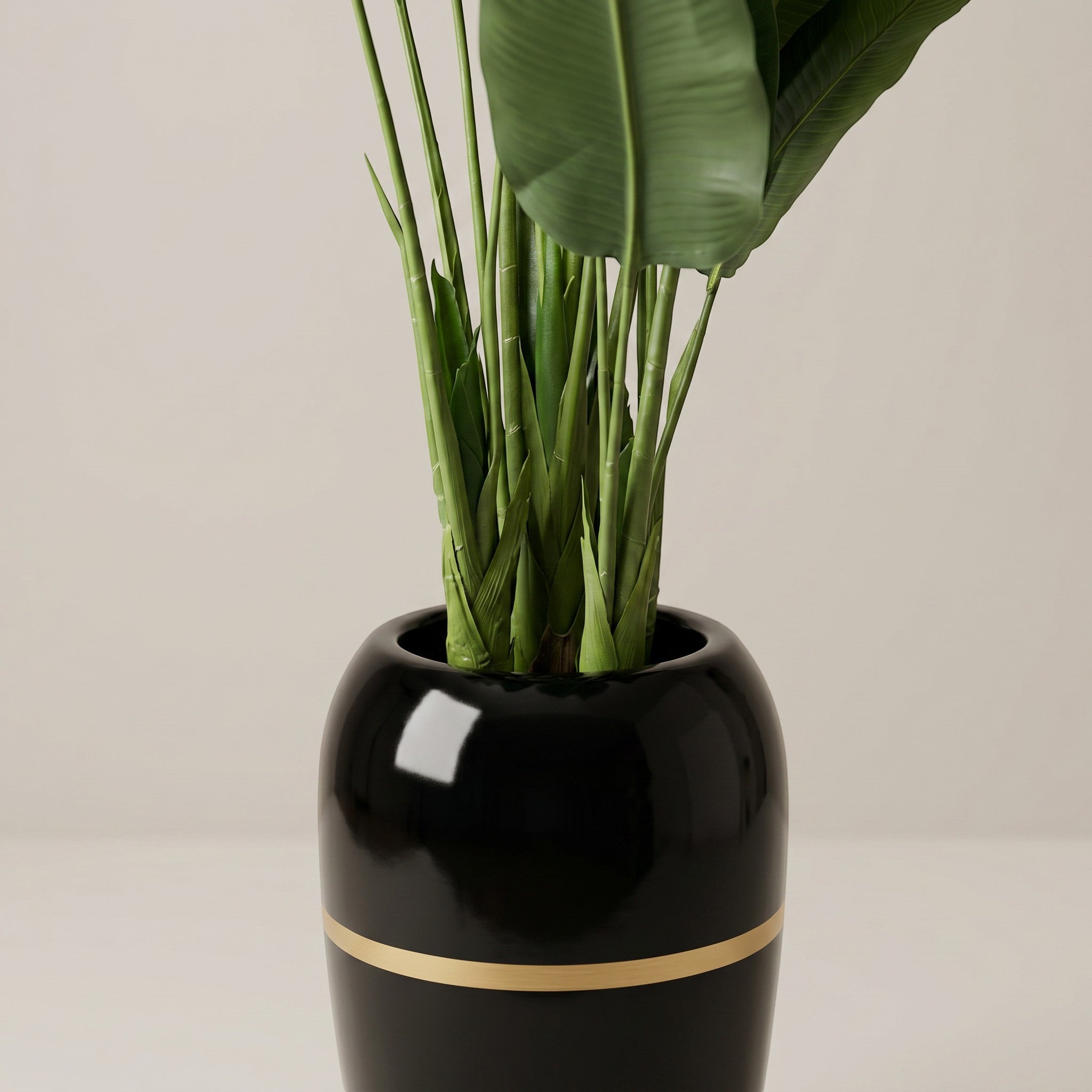 Large Faux Bird Of Paradise Plant In Fiber Glass Pot