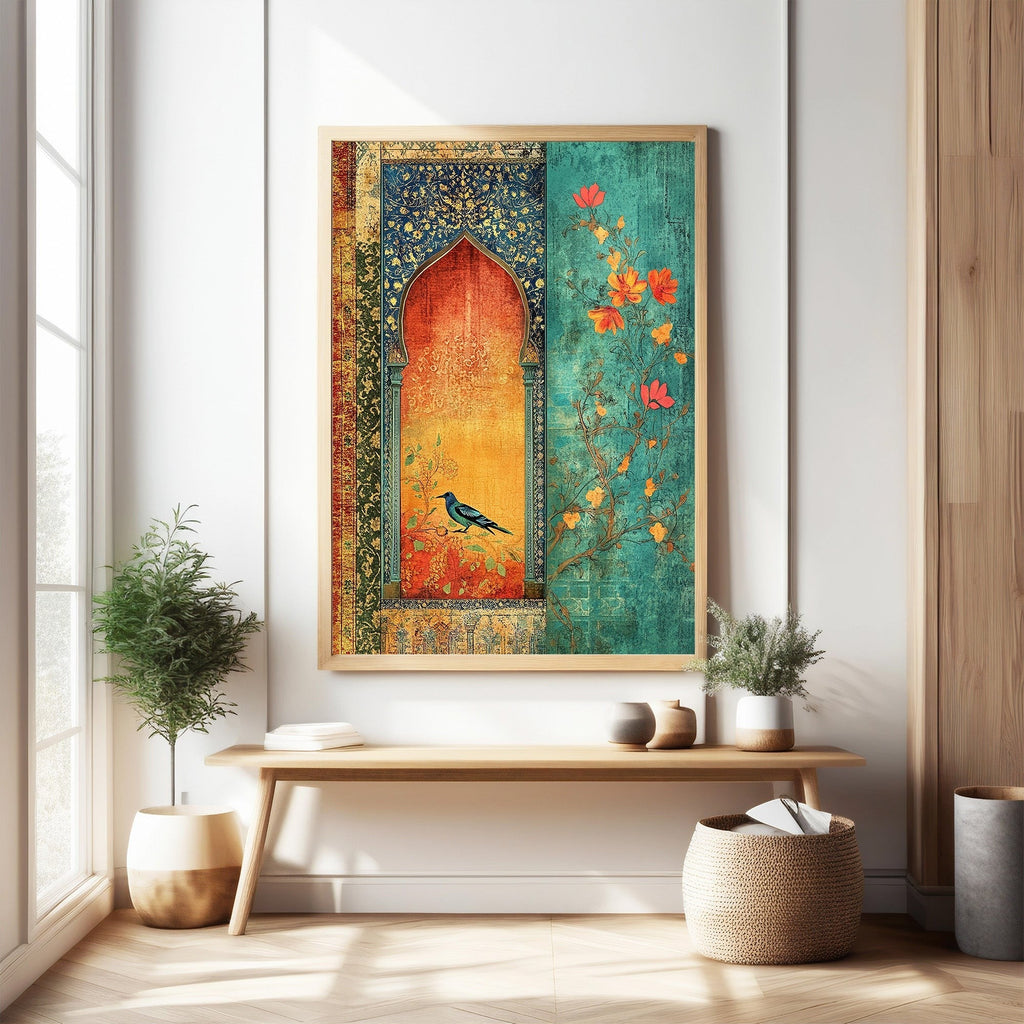 Ornate Archway With Bird And Floral Accents
