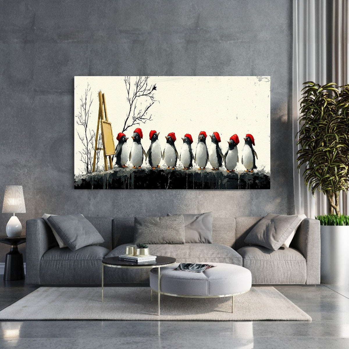 Penguins In Santa Hats