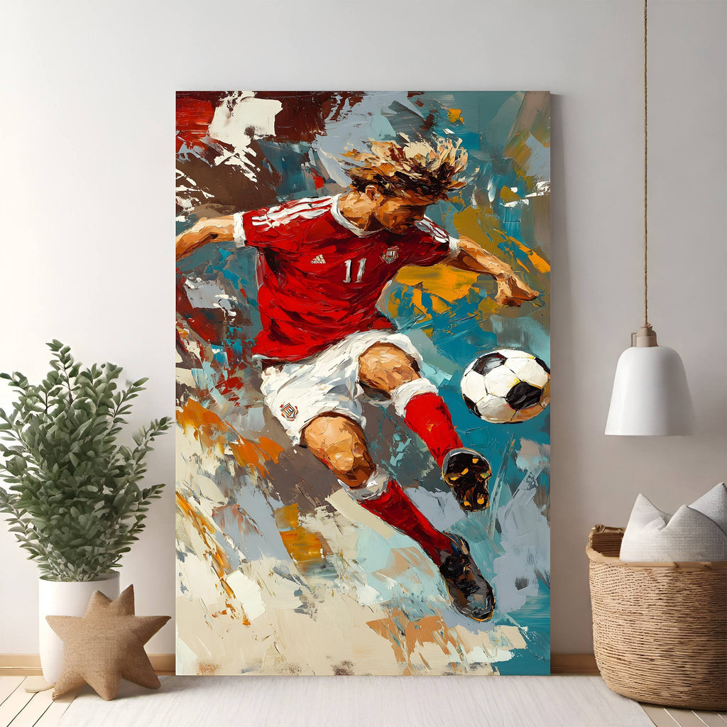 Dynamic Soccer Player Action Painting
