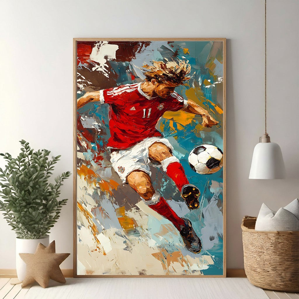 Dynamic Soccer Player Action Painting