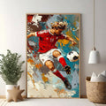 Dynamic Soccer Player Action Painting