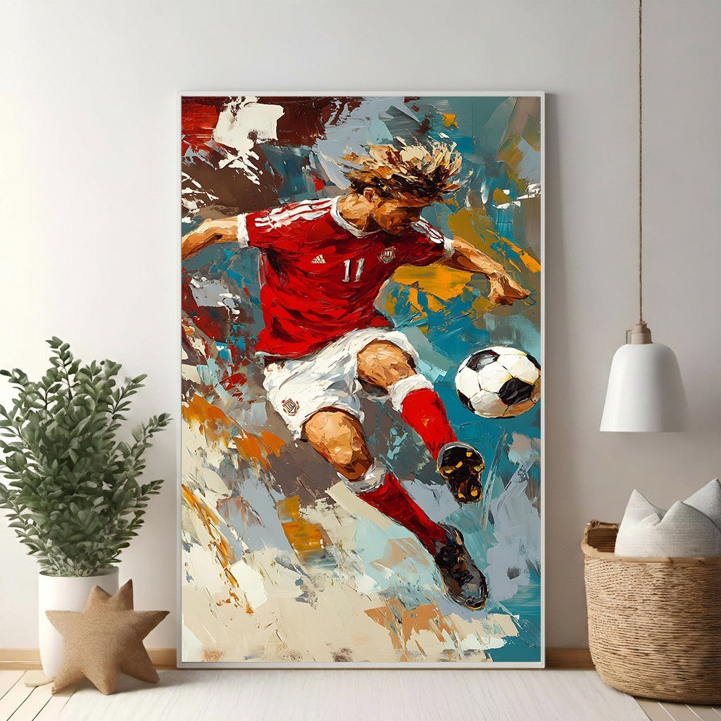 Dynamic Soccer Player Action Painting