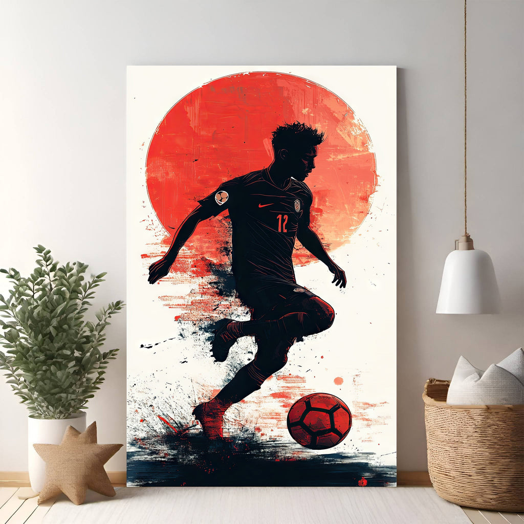 Dynamic Soccer Player Silhouette Art