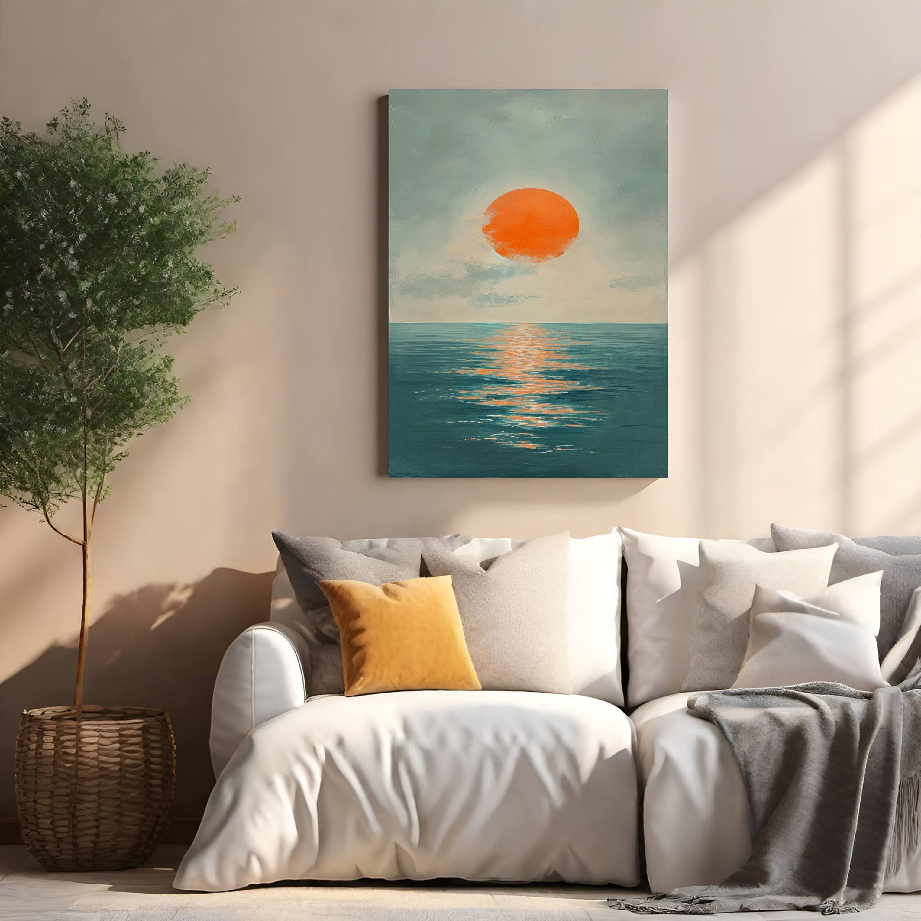 Serene Sunset Over Ocean Wall Art