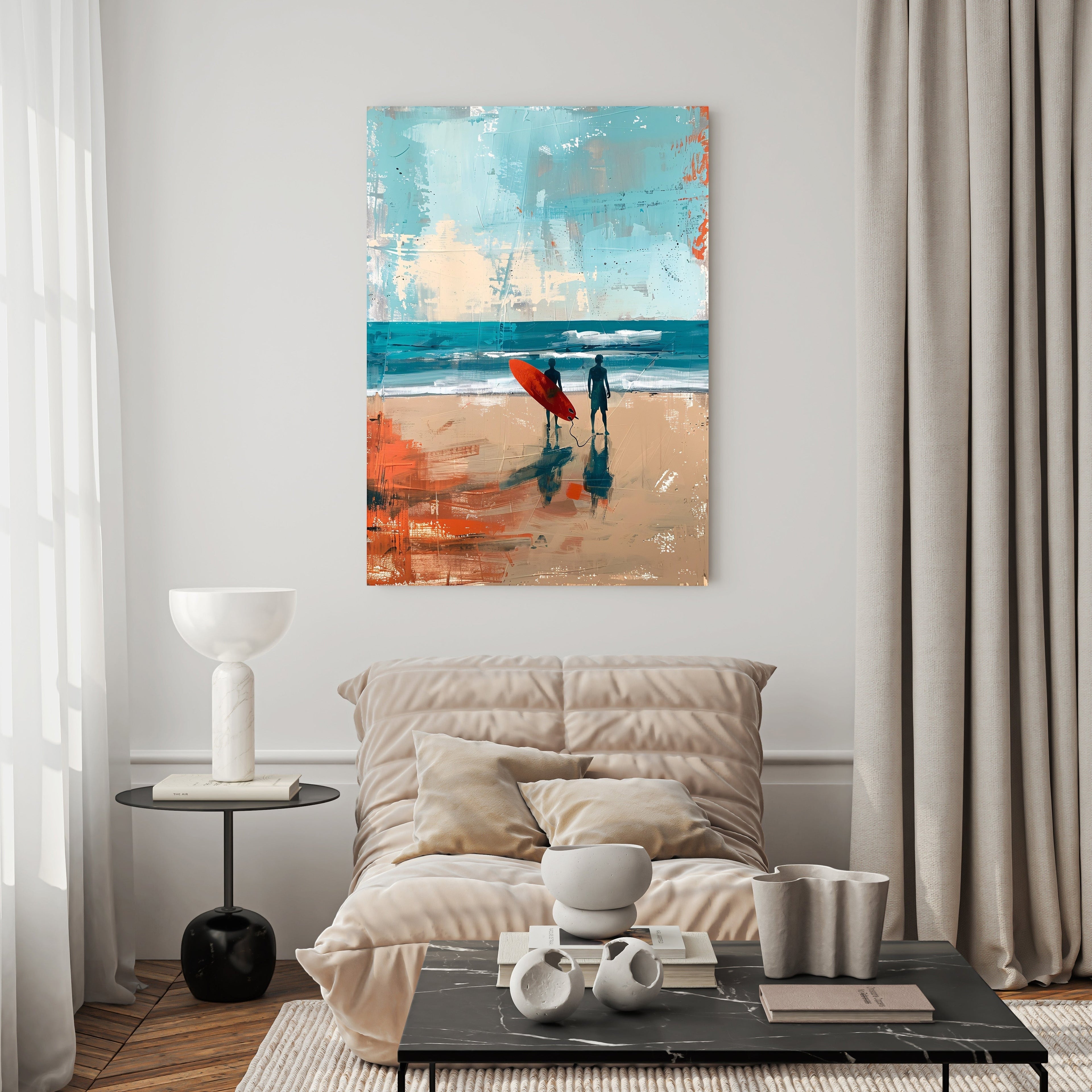 Surfers Waiting For Waves Abstract Art