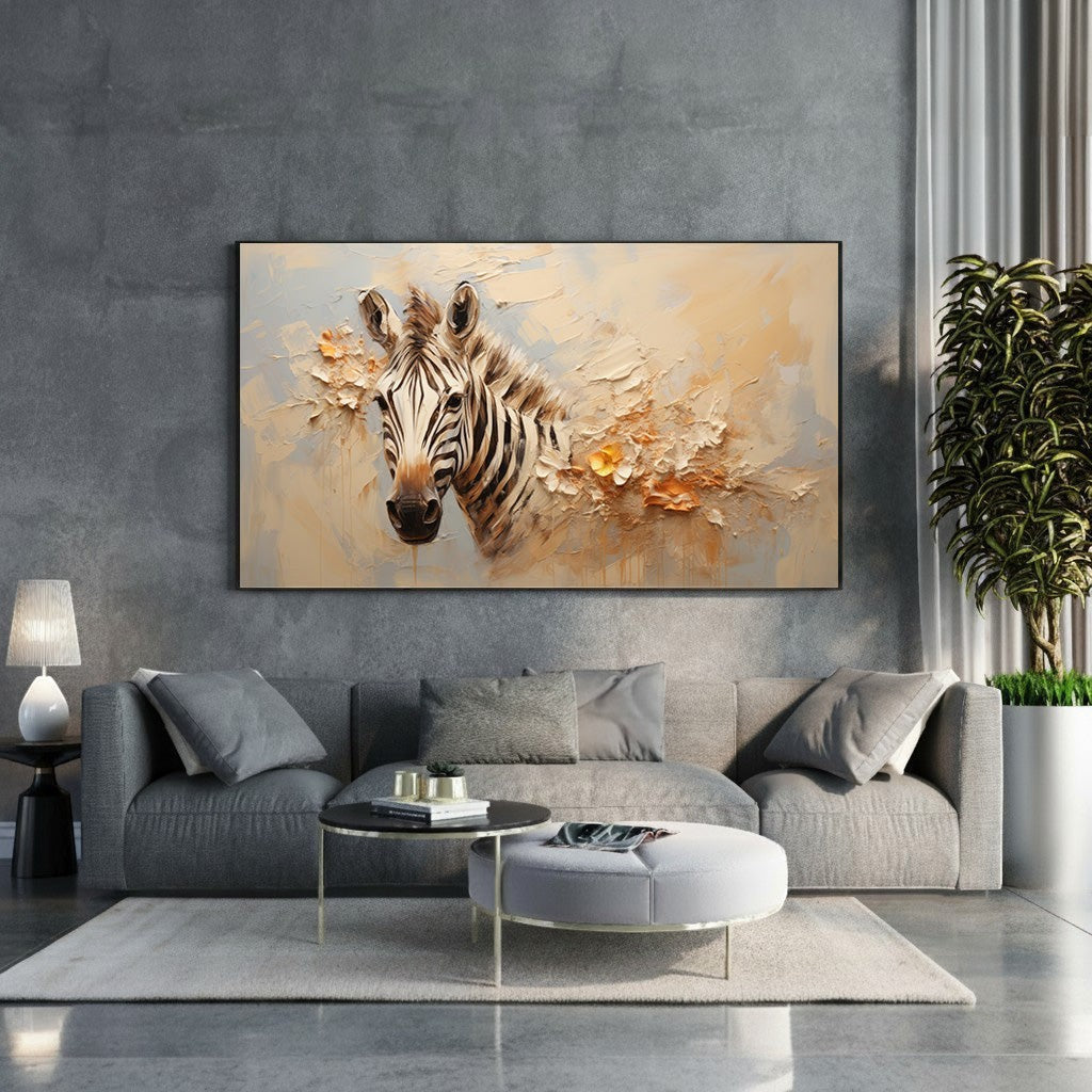 Textured Zebra Portrait Wall Art
