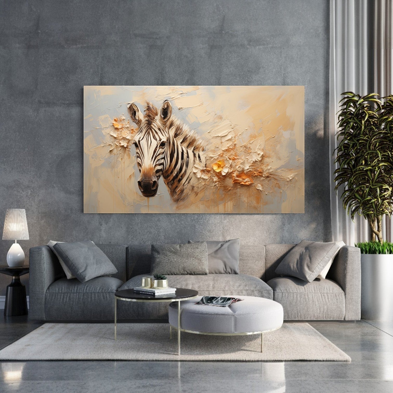 Textured Zebra Portrait Wall Art