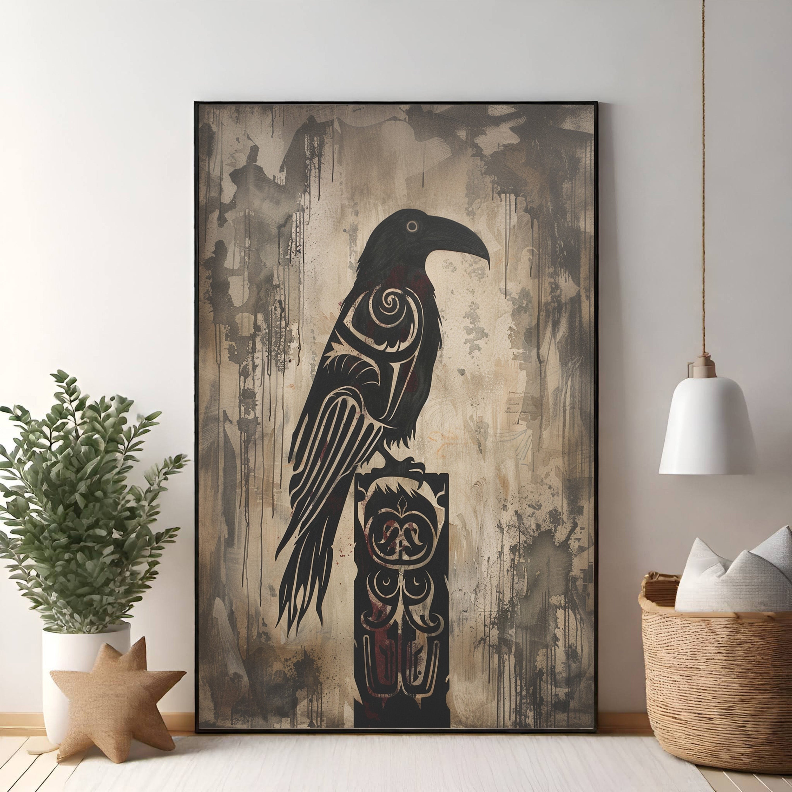 Tribal Raven Wall Art
