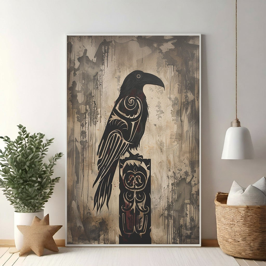 Tribal Raven Wall Art