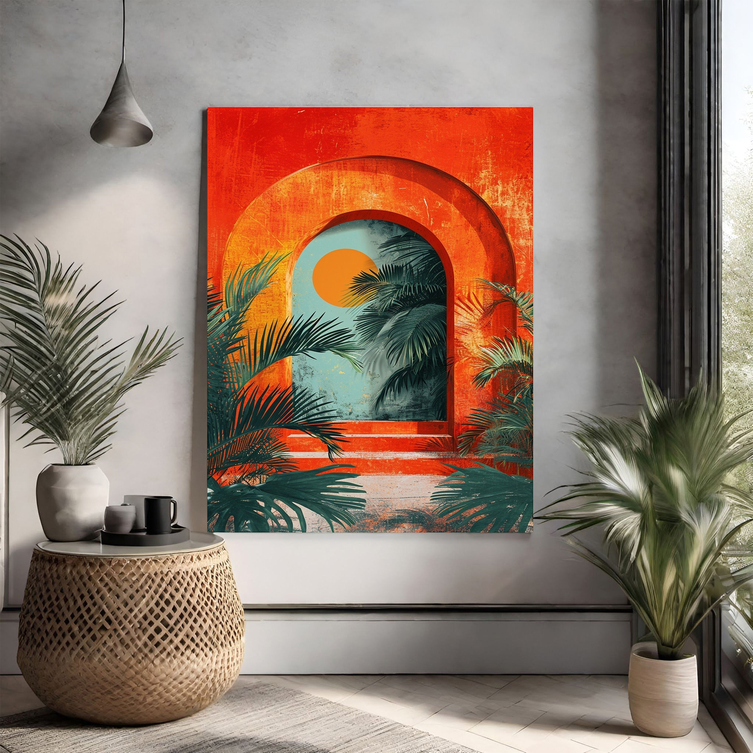 Tropical Archway With Palm Fronds