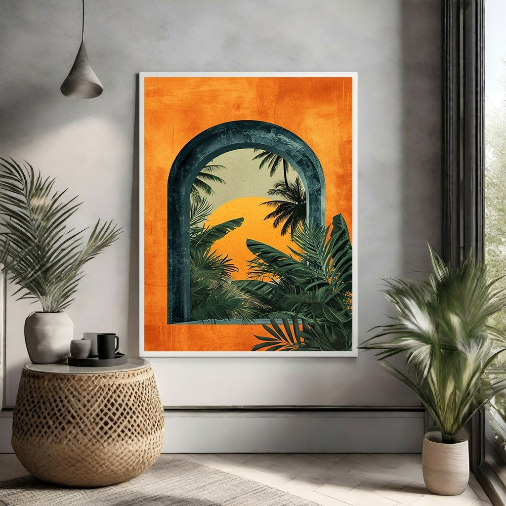 Tropical Archway Sunset Wall Art