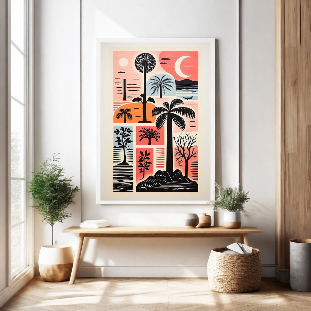 Tropical Landscape Collage Wall Art