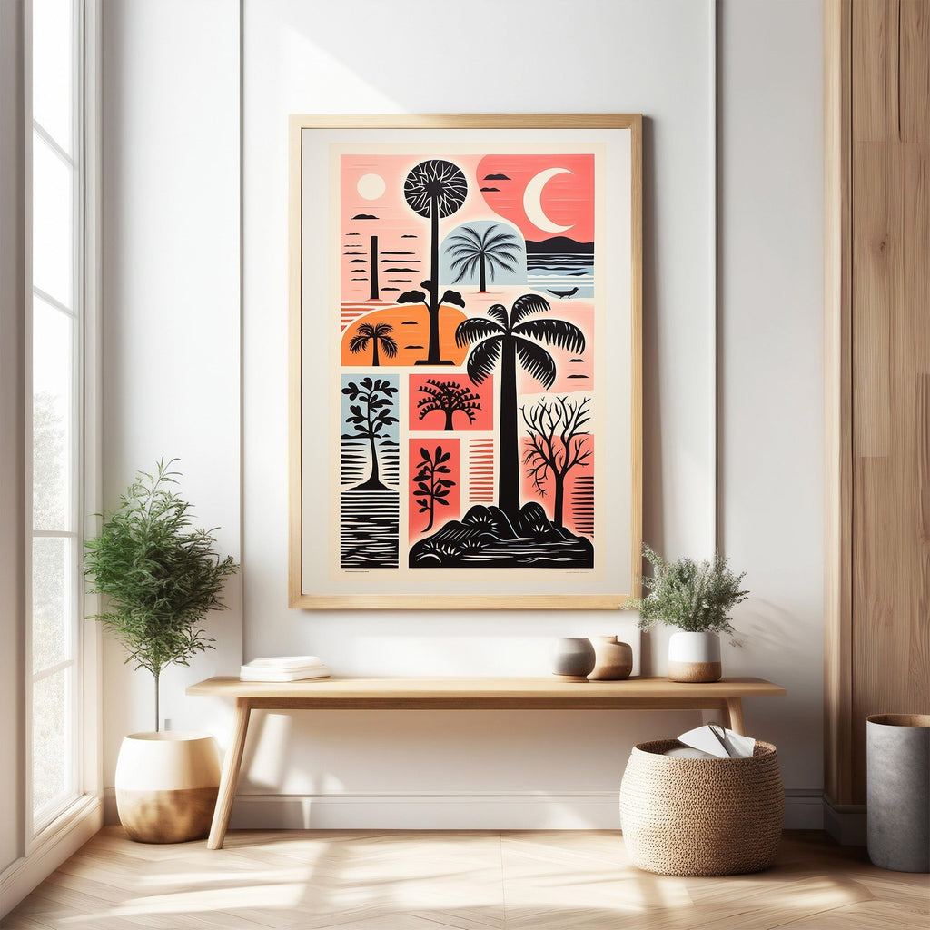 Tropical Landscape Collage Wall Art