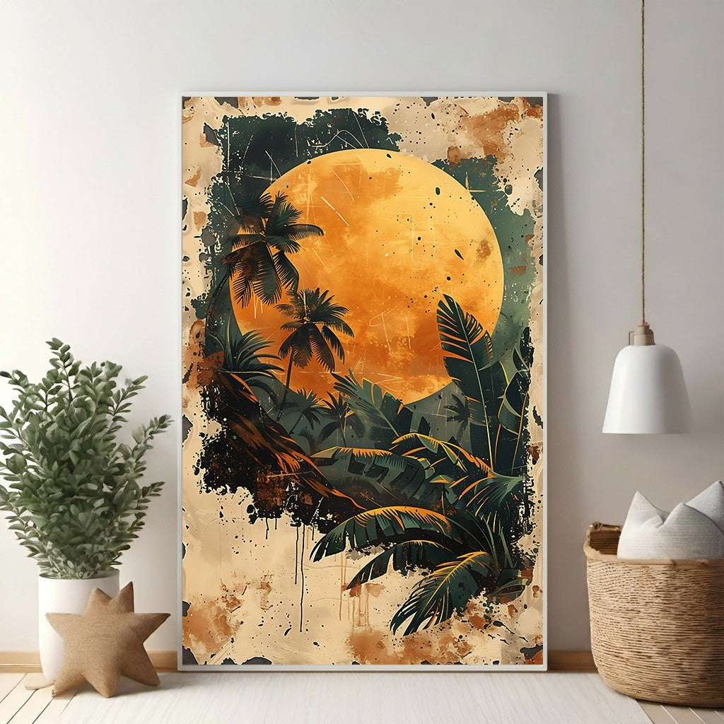 Tropical Moonlit Jungle Wall Art