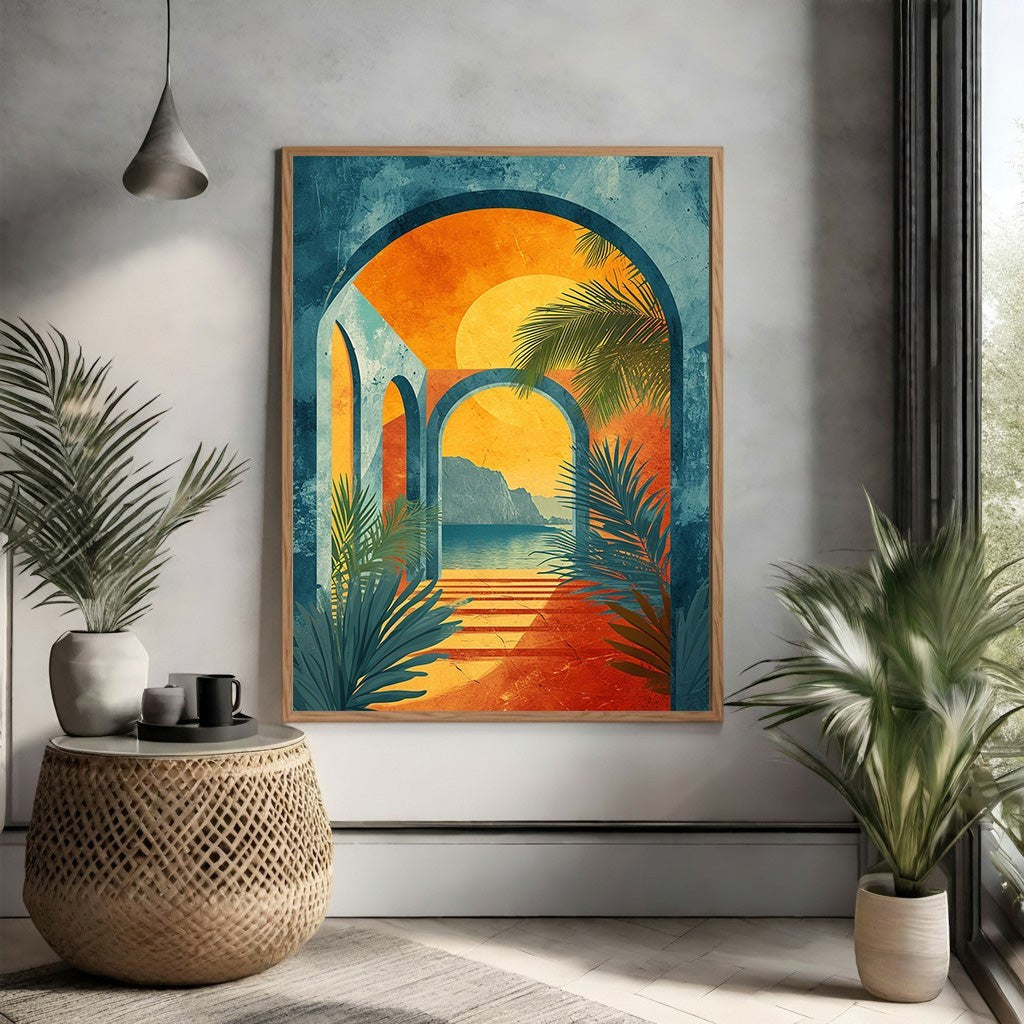 Archway Tropical Sunset Wall Art
