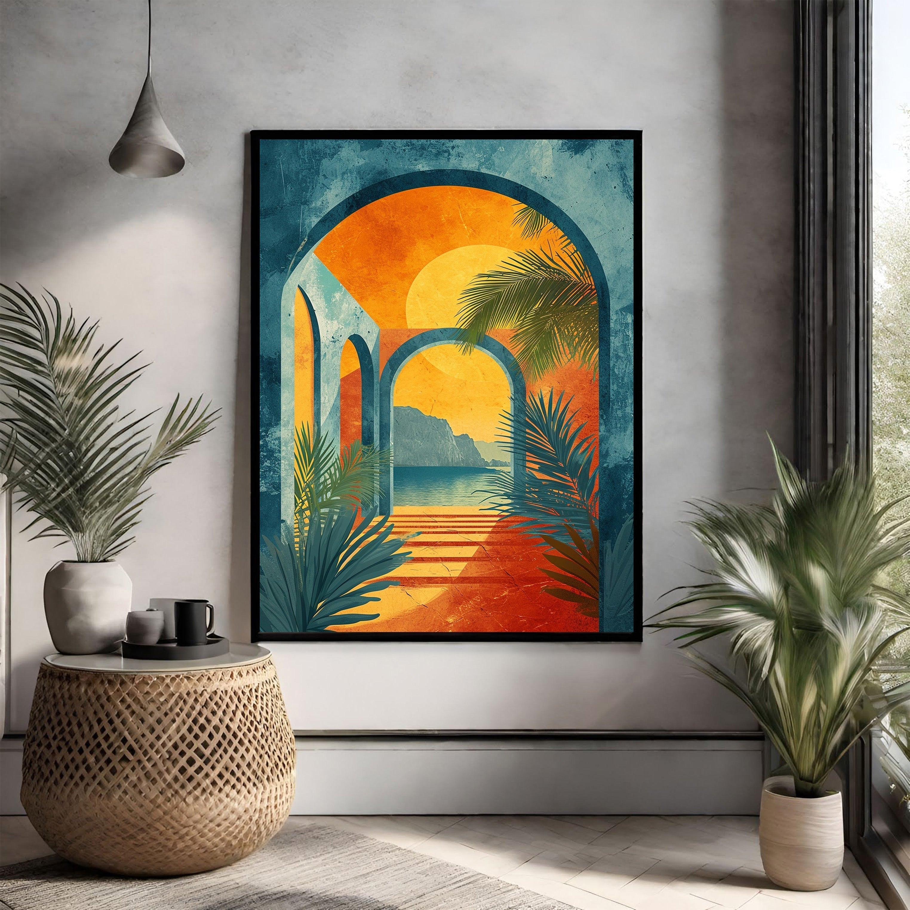 Archway Tropical Sunset Wall Art