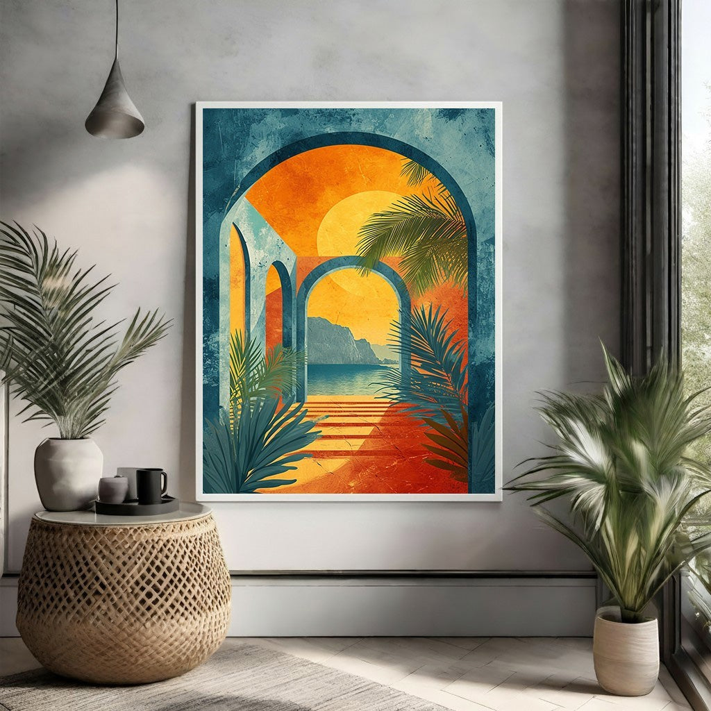 Archway Tropical Sunset Wall Art