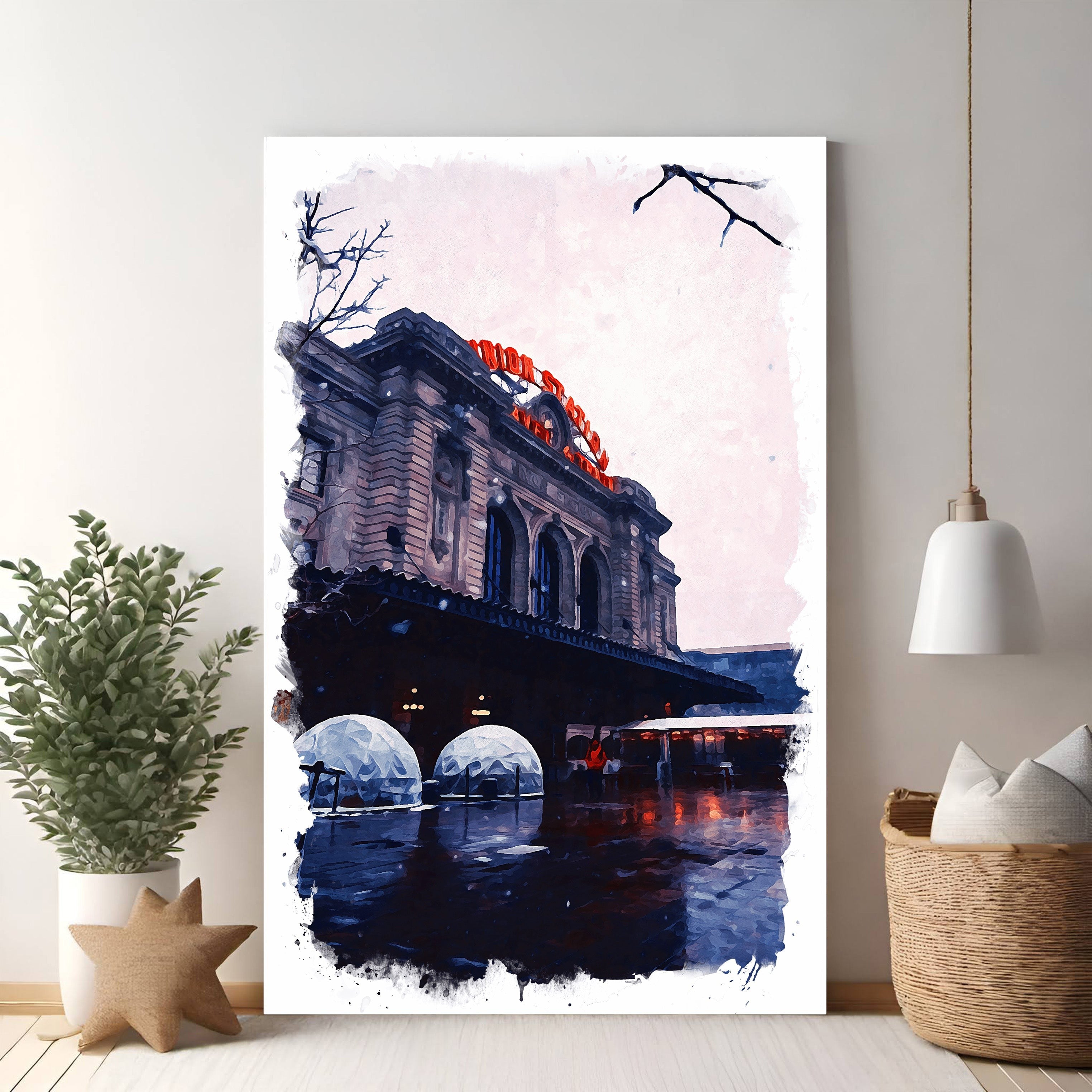 Union Station Winter Scene Art Print