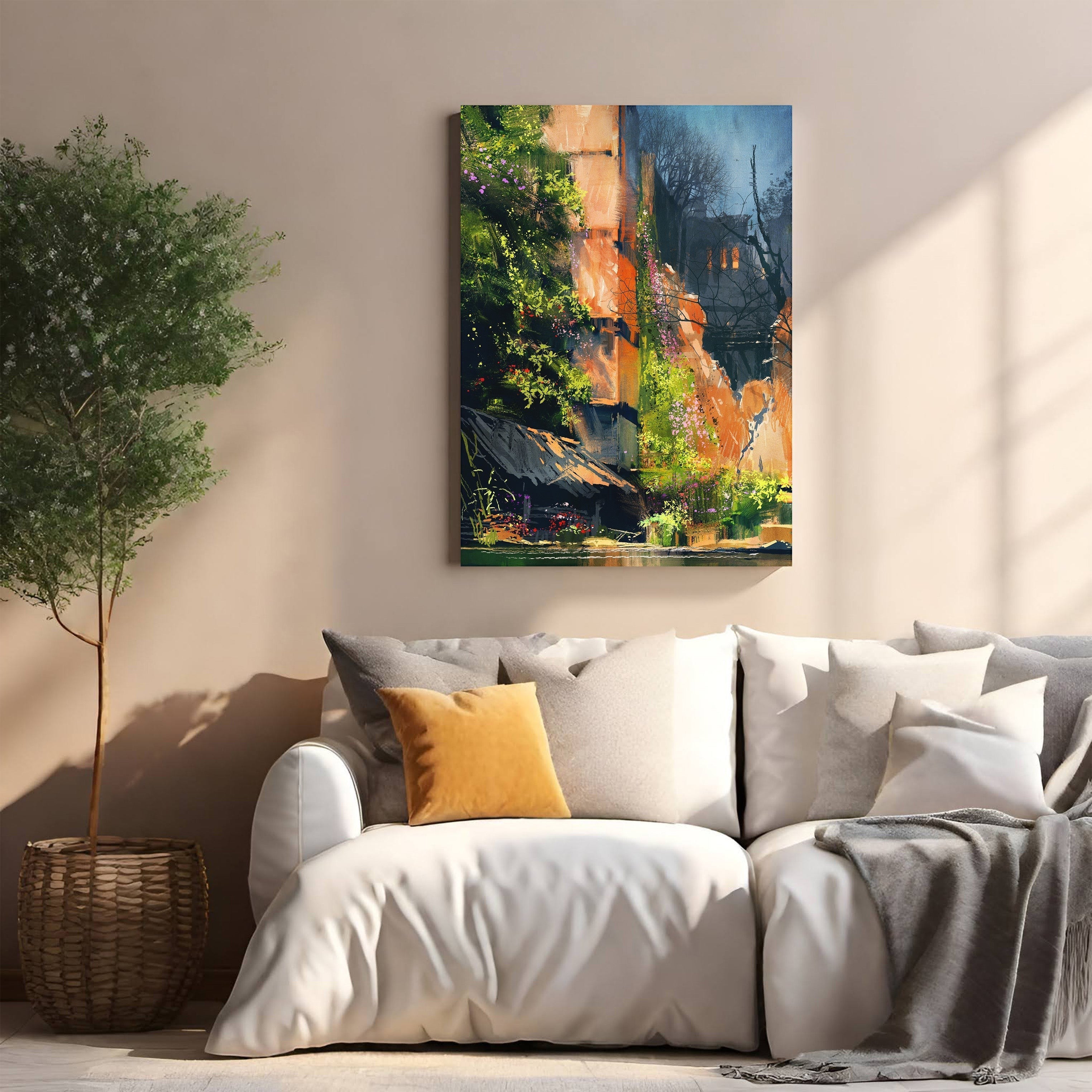 Vibrant Landscape Watercolor Painting