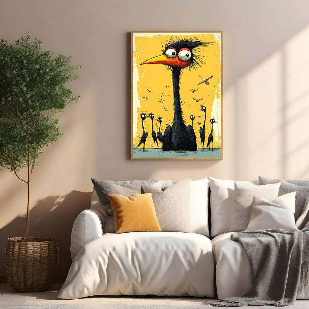 Whimsical Bird Family Wall Art