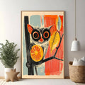 Whimsical Forest Creature Holding Citrus Fruit