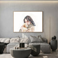 Girl Holding Puppy Watercolor Art Print