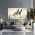 Zebras In The Savannah Landscape