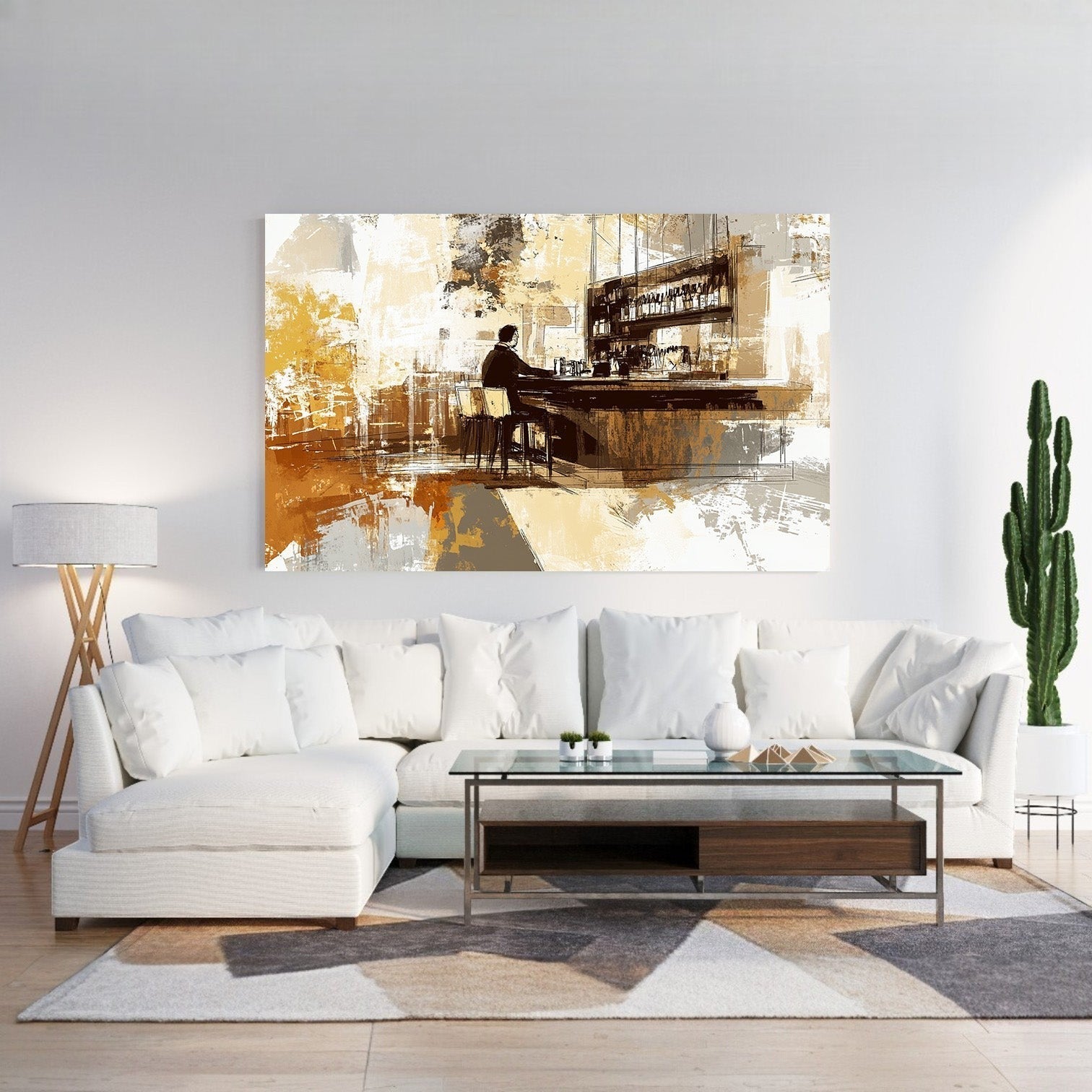 Abstract Bar Scene Wall Art