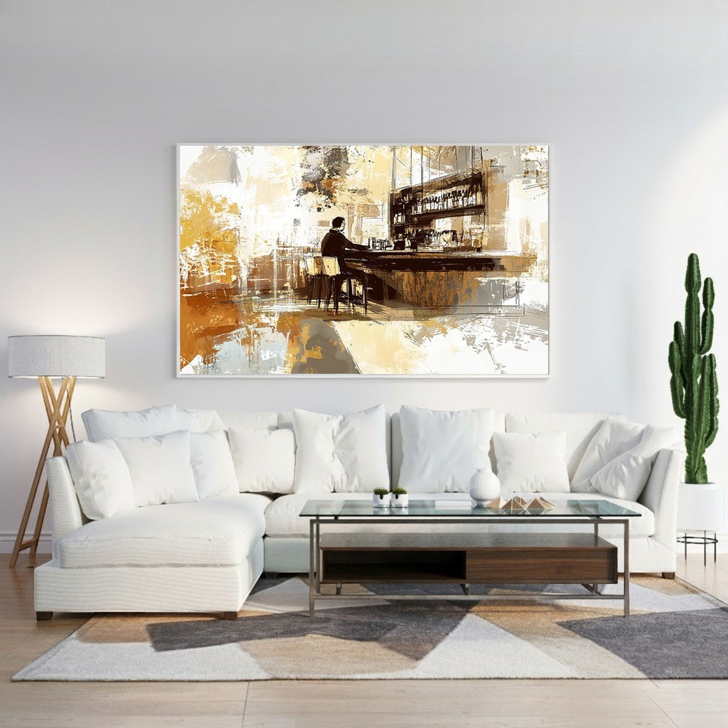 Abstract Bar Scene Wall Art