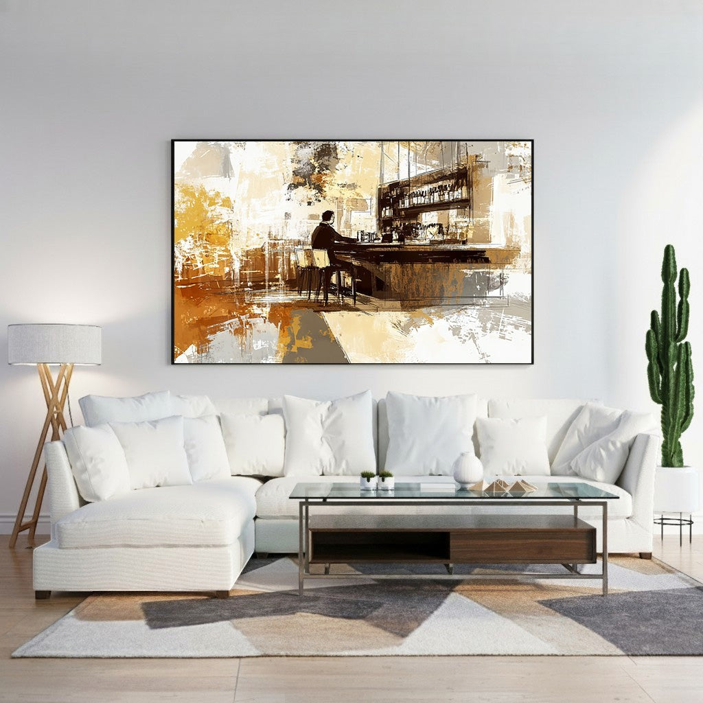 Abstract Bar Scene Wall Art
