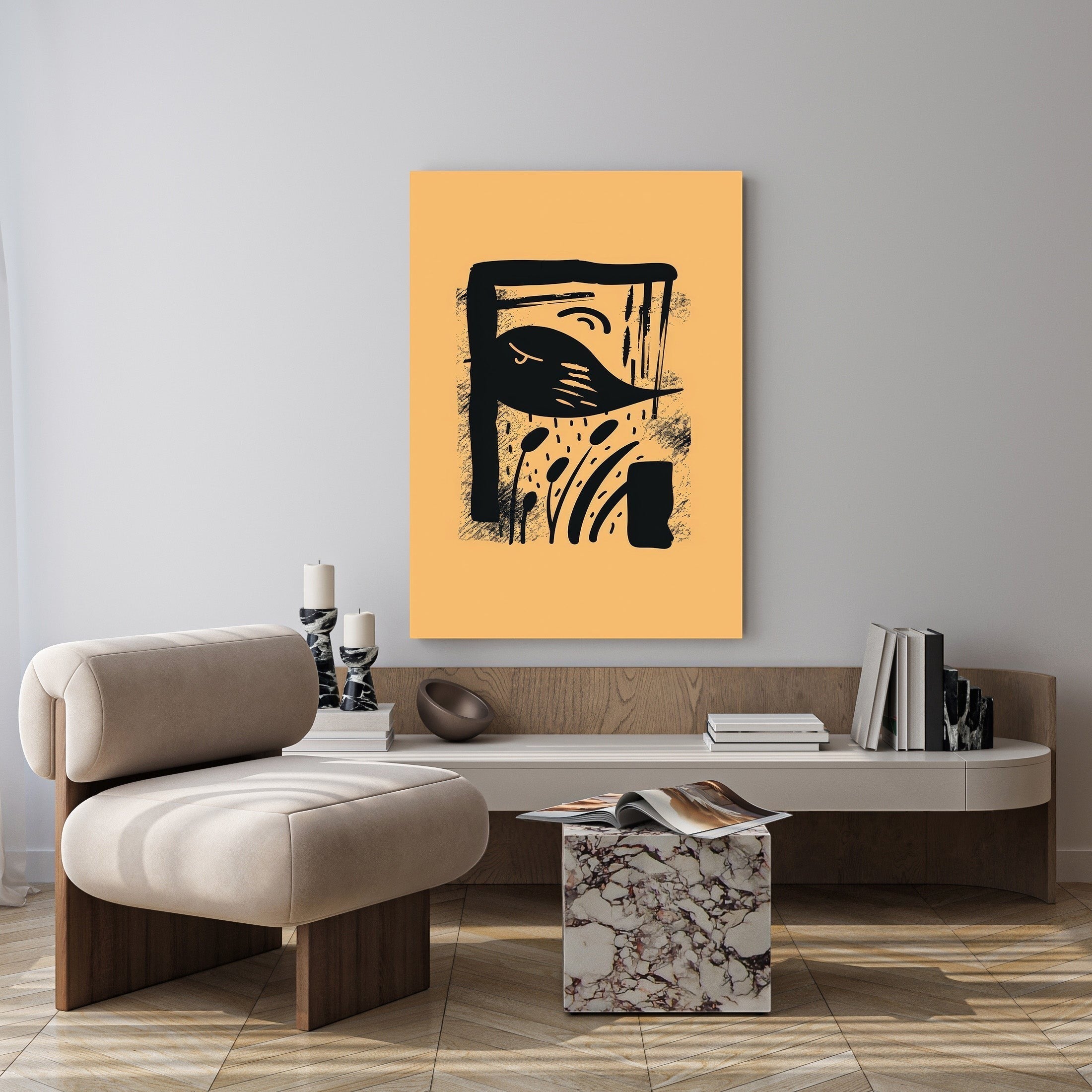 Abstract Bird And Plant Art Print
