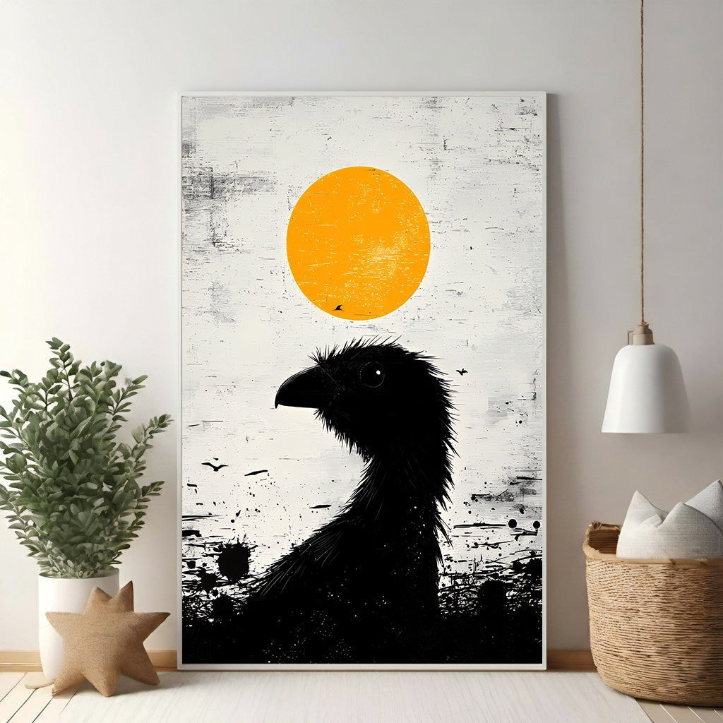 Abstract Bird And Sun Wall Art